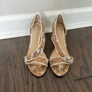 J.Renee’ size 8 tan and white open toe heels